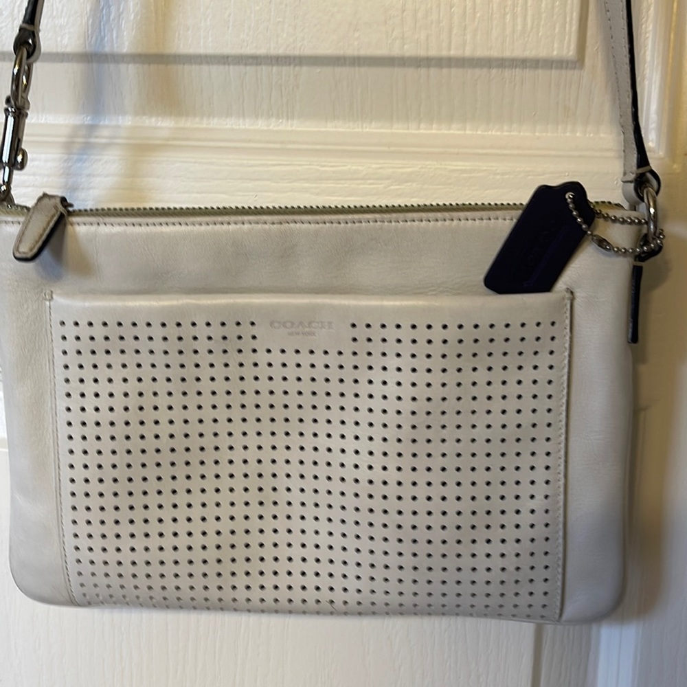 Good condition white coach purse.
